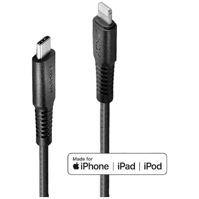 Afbeelding van LINDY USB kabel 2.0 Apple Lightning stekker, C stekker 3.00 m Zwart 31288