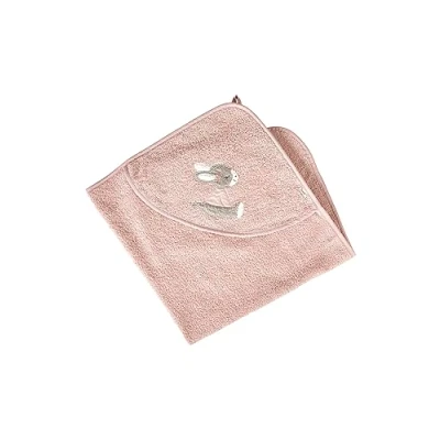 Afbeelding van Emmi Girl Flora roze badhanddoek met capuchon, 80 x cm