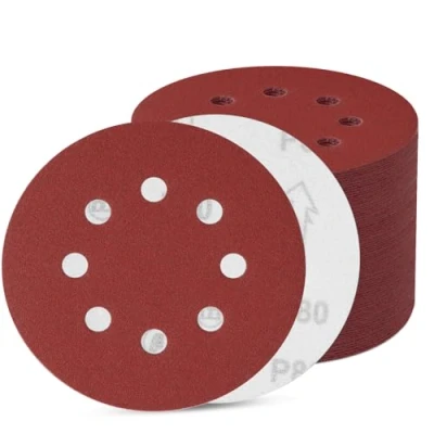 Afbeelding van Schuurpapier, 80 vellen, 125 mm, met klittenband, schuurschijven 8 gaten, rond excentrisch (80 korrel 80)