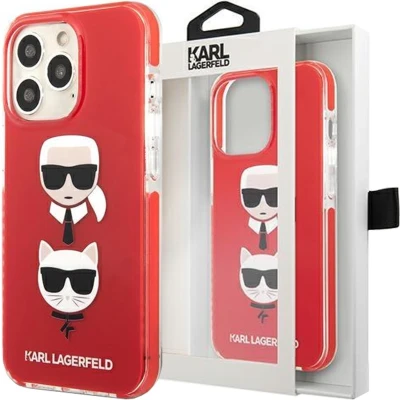 Afbeelding van Karl Lagerfeld KLHCP13LTPE2TR iPhone 13 Pro / 6.1 hardcase rood/rood Karl&amp;Choupette Head