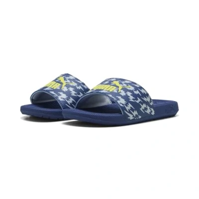 Afbeelding van PUMA Cool Cat 2.0 Poised 2 Race Ps slipsandalen, uniseks, kinderen, Blue Crystal Lemon Sherbert Weather Yellow, 29 EU