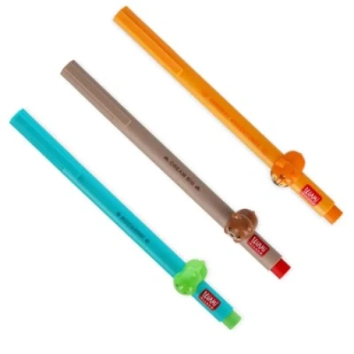 Afbeelding van LEGAMI Lovely Friends gelpennen, decoratieve dieren, afneembaar en hercombineerbaar, vermijdt de rol, 0,5 mm fijne punt, set van 3 DINO, TIGER TEDDY (WILD)