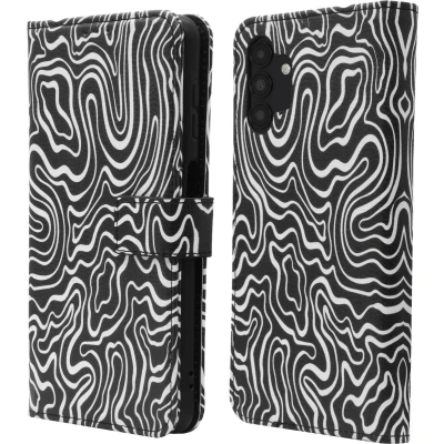 Afbeelding van iMoshion Hoesje Geschikt voor Samsung Galaxy A13 (5G) Met Pasjeshouder Design Bookcase smartphone Meerkleurig / Black And White