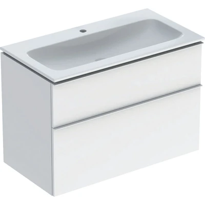 Afbeelding van Geberit iCon onderbouwkast met 2 laden en wastafel wit KeraTect,