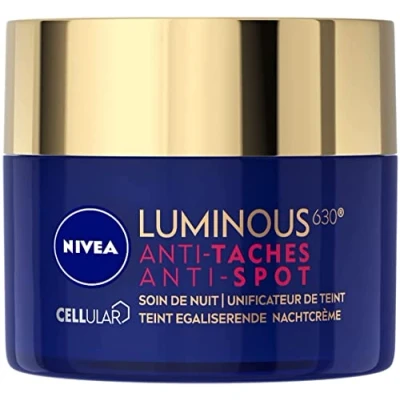 Image de NIVEA Luminous 630 Soin de nuit (1 x 50 ml), Crème anti taches pigmentaires, visage âge perfecteur teint pour femme