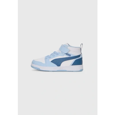 Afbeelding van Puma Baskets Rebound V6 Mid Ac+ Ps unisexes pour enfant, Blanc Indigo Foncé Haute Tropic, 31 EU