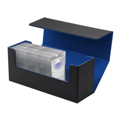 Afbeelding van Tolesum Opbergdoos voor MTG, Trading Card Storage Box 800+ nieuwe kaarten zonder tas, magnetische deckbox TCG Magic/Commander/TCG/kaarten zwart en blauw