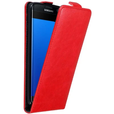 Afbeelding van Cadorabo Hoesje geschikt voor Samsung Galaxy S7 EDGE in APPEL ROOD Beschermhoes flip design Case Cover met magnetische sluiting