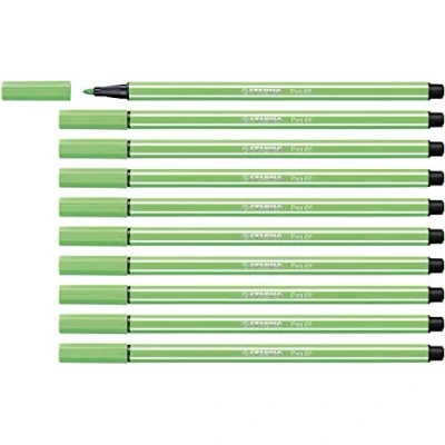 Afbeelding van STABILO Pen 68 viltstiften, 10 stuks, middelgrote punt, smaragdgroen (68/16)