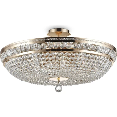 Afbeelding van Maytoni plafondlamp Ottilia, Ø 65 cm, goudkleurig, kristal