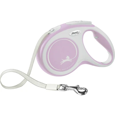 Afbeelding van Flexi Rollijn New Comfort Tape m 5 Hondenriem Roze&amp;Lichtgrijs
