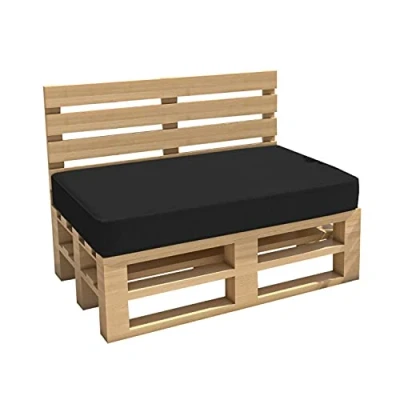 Afbeelding van chilly pilley Palletkussen, waterdicht, tuinkussen, binnen en buiten, wasbaar, afneembaar, zitkussen, rugkussen (zitkussen 120 x 60 15 cm, zwart)