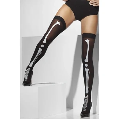 Afbeelding van Kousen Met Skeletprint Zwart