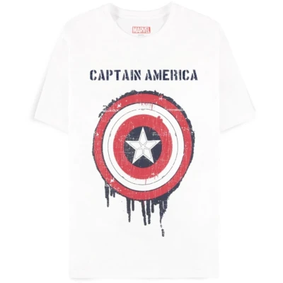 Afbeelding van Marvel Captain America Shield Heren T shirt M Wit