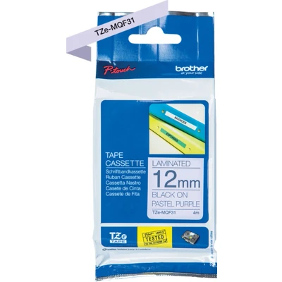 Afbeelding van Brother TZe MQF31 Tape Zwart op pastel paars
