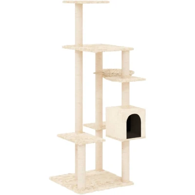 Afbeelding van Kattenmeubel met sisal krabpalen 142 cm crmekleurig