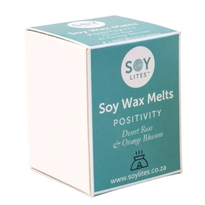 Afbeelding van SoyLites, Positivity; Desert Rose, Orange Blossom. 100% natuurlijke waxmelts. Sojawas met essentiele olie. 80 uur