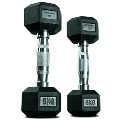 Afbeelding van Matchu Sports Hexa dumbbells 5KG Set van 2 Zwart