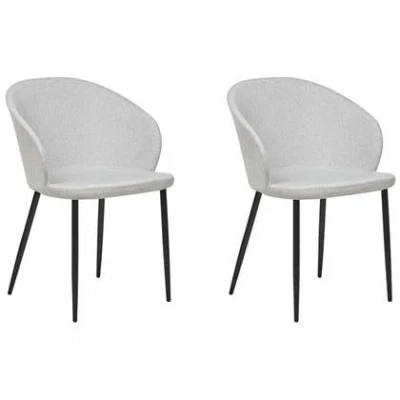 Afbeelding van Beliani MASON Eetkamerstoel set van 2 Lichtgrijs Polyester