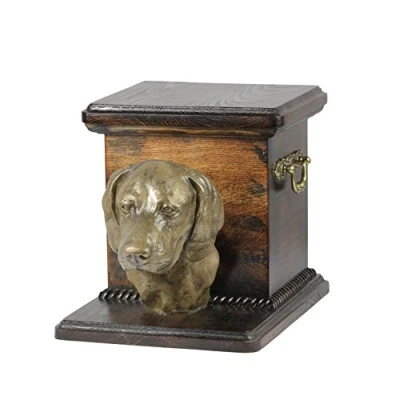 Afbeelding van Elegante urn hond voor Weimaraner met hondenbuste asbewaring