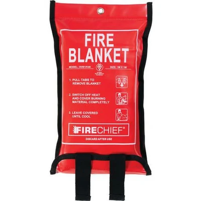 Afbeelding van Firechief Kitemarked Budget Branddeken, kleine vuurdeken (1,1 m x 1,1 m), geschikt voor gebruik in huis (keuken, kantoor, garage)