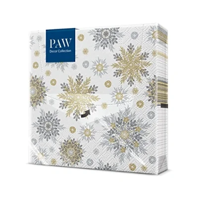 Afbeelding van PAW papieren servetten, 3 laags (33 x 33 cm), 20 stuks, servetten met kerst , winter en snoepmotief, ideale tafeldecoratie voor Kerstmis (Kerstkabouters)