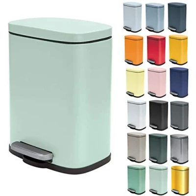Afbeelding van Spirella Pedaalemmer Venice mintgroen 5 liter metaal L21 x H30 cm soft close toilet/badkamer