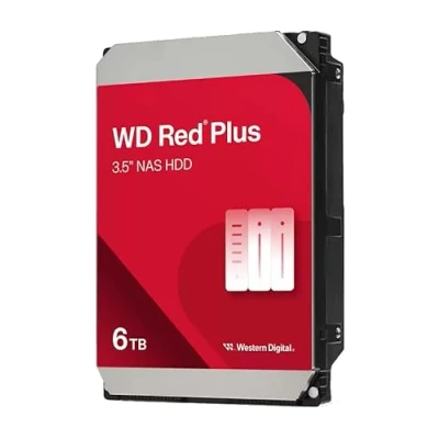 Afbeelding van WD Red Plus WD60EFPX Vaste schijf 6 TB intern 3.5&quot; SATA 6Gbs 5400 tpm buffer: 256 MB