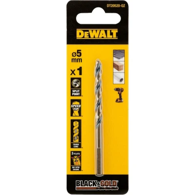 Afbeelding van DEWALT DT20520 QZ Black &amp; Gold metaalboor 5mm