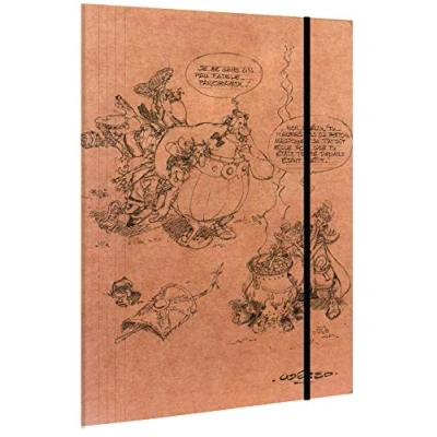 Afbeelding van Clairefontaine 812946C een elastische map van kraftpapier, 3 kleppen, A4, motief &quot;Asterix Kraft&quot;, 2 afbeeldingen, willekeurige levering
