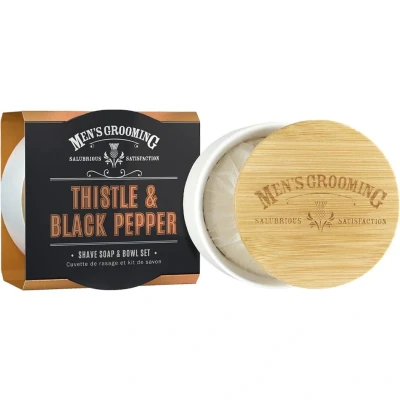 Afbeelding van Scottish Fine Soaps Thistle &amp; Black Pepper Shave Soap Bowl Set 1Stuks Scheercrème 100 gr