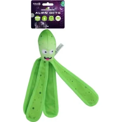 Afbeelding van Dog Comets Alien Octo 28 cm Hondenspeelgoed Drijvend Stevig Canvas Voorzien van Pieper Knisperende Tentakels M Groen