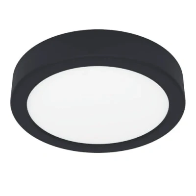 Afbeelding van EGLO Fueva 6 LED plafondlamp, ronde opbouwlamp, badkamerverlichting kunststof zwart en wit, warm wit koud IP44, Ø 16,5 cm