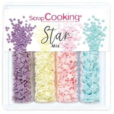 Afbeelding van Scrap Cooking Zoete decoraties Star Mix 52 g met sterren voor gebak, desserts, cakes, koekjes, cupcakes, verjaardagen
