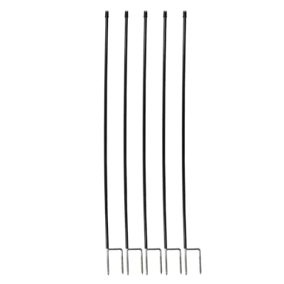 Afbeelding van horizont 5 stuks reserveharingen voor netten van 110 en 120 cm, met dubbele punt, extra haringen elektronische netten, grondpennen wilgennetten, kunststof haringen, zwart