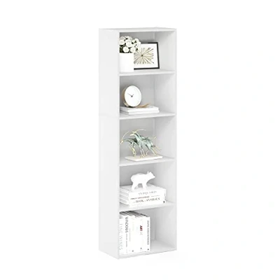 Image de Furinno Luder Bibliothèque ouverte réversible à 5 niveaux Blanc