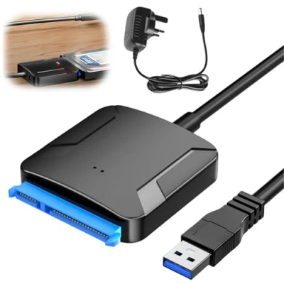 Afbeelding van Leikurvo USB 3.0 naar SATA adapter III met 12V/2A voedingsadapter voor 2,5&quot; / 3,5&quot; HDD SSD harde schijf