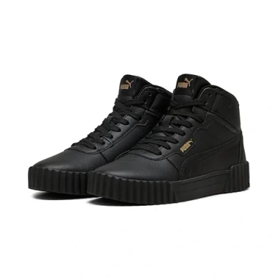 Afbeelding van PUMA Carina 3.0 Mid Dames Sneakers Black Gold