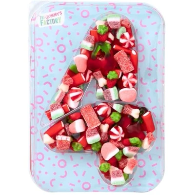 Image de Bonbons Anniversaire Enfant Nº4 Gateau de Bonbon Savoureux et Parfait pour Anniversaires, Gouter Decoration Fête Box Acidulés idéal cadeau 500g