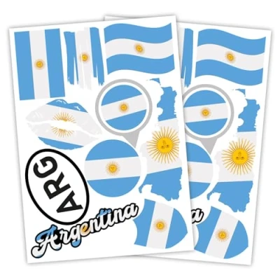 Afbeelding van Finest Folia Set van 2 stickers DIN A4 Landvlag motief voor auto en motorfiets zelfklevend, weerbestendig R217 (05 Argentinië)