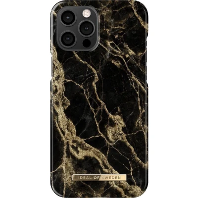 Afbeelding van iDeal of Sweden iPhone 12 Pro Max Backcover hoesje Golden Smoke Marble