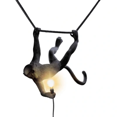 Afbeelding van LED buiten hanglamp Monkey Lamp slingerend zwart