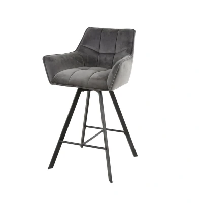 Afbeelding van Ramon draaibare barstoel 69 cm velvet antraciet