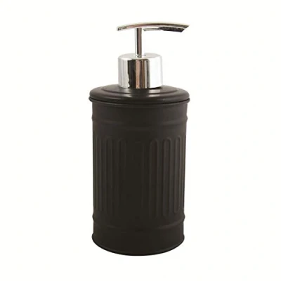 Afbeelding van MSV Zeeppompje/dispenser Industrial metaal zwart/zilver 7.5 x 17 cm 250 ml