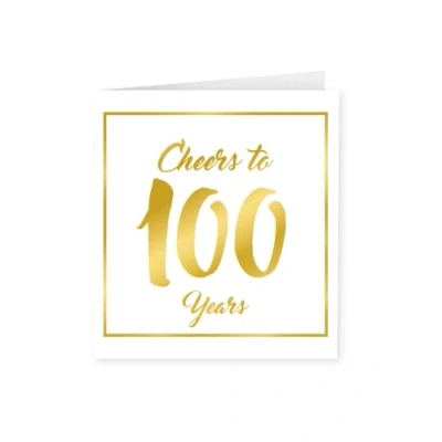 Afbeelding van Gold white cards 100 years