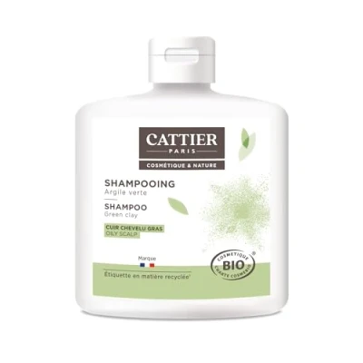 Image de CATTIER PARIS Shampooing Cheveux, Gras Argile Verte, Cuir Chevelu Gras, BIO, 250 ml