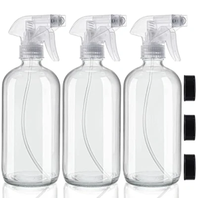 Afbeelding van Belle Vous Herbruikbare lege spuitfles van transparant glas (3 stuks) sproeier 250 ml met 2 instellingen voor reinigingsmiddelen, aromatherapie en etherische oliën