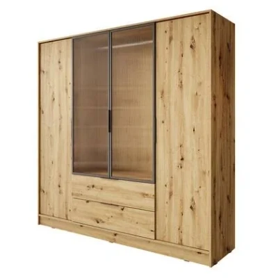 Afbeelding van Meubella Kledingkast Knox Eiken 206 cm