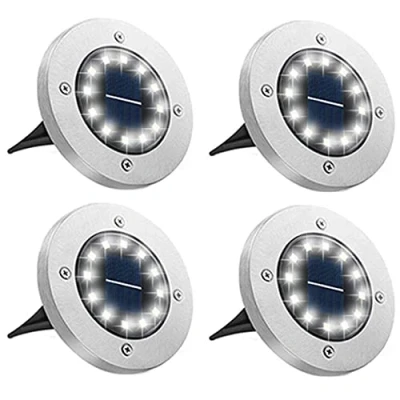 Afbeelding van Bowfar Zonnelamp voor buiten, 4 stuks, 12 leds, 800 mAh, zonnelamp, tuin, waterdicht, IP65, spot, decoratief licht terras, gazon, pad, koud wit