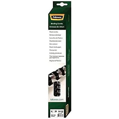 Afbeelding van Bindrug Fellowes 8mm 21rings A4 zwart 25stuks